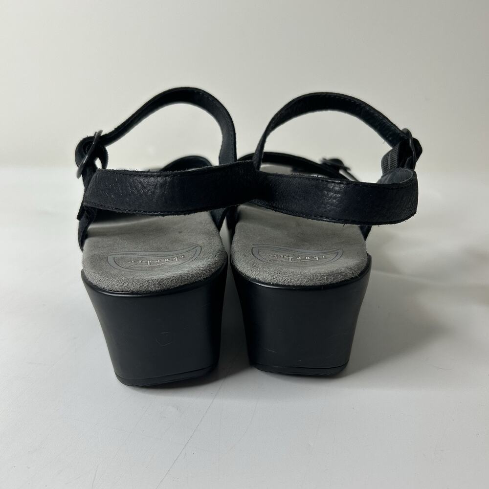 Women's Black Strappy Comfort Wedge Sandals Size 39 - Picture 8 of 8